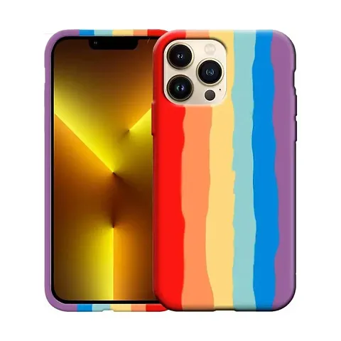 Imperium Ultra Slim Soft Silicon Anti-Slip Shockproof Protective Rainbow Pattern Cover for Apple iPhone 13 Pro