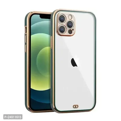 Imperium Chrome Plated Transparent Silicone Back Cover for Apple iPhone 12 Pro (Green).