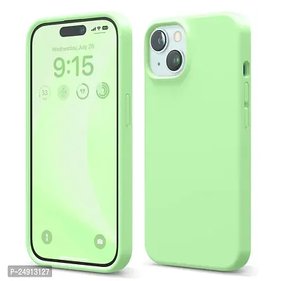 Imperium Silicone Back Case for Apple iPhone 15 |Liquid Silicone| Thin, Slim, Soft Rubber Gel Case | Raised Bezels for Extra Protection of Camera  Screen (Light Green).