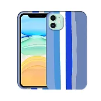 Imperium Ultra Slim Soft Silicon Anti-Slip Shockproof Protective Rainbow Pattern Cover for Apple iPhone 11 (Blue)-thumb1