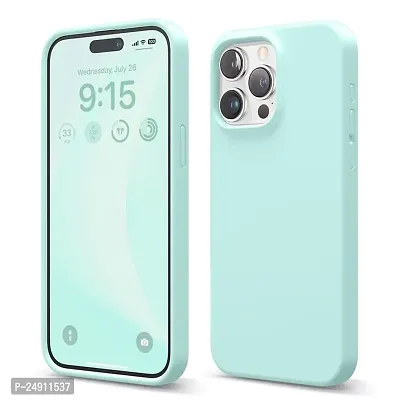 Imperium Silicone Back Case for Apple iPhone 15 Pro Max |Liquid Silicone| Thin, Slim, Soft Rubber Gel Case | Raised Bezels for Extra Protection of Camera  Screen (Aqua).