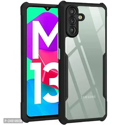 Imperium Samsung Galaxy M13 4G Shockproof Bumper Crystal Clear Back Cover | 360 Degree Protection TPU+PC | Camera Protection | Acrylic Transparent Back Cover for Samsung Galaxy M13 4G- Black.