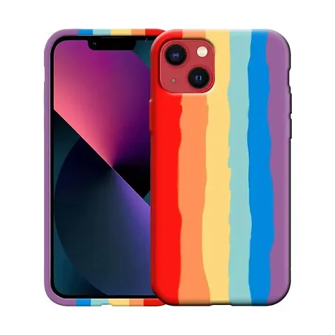 Imperium Ultra Slim Soft Silicon Anti-Slip Shockproof Protective Rainbow Pattern Cover for Apple iPhone 13