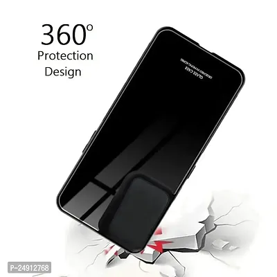 Imperium Toughened Glossy Hybrid Back Case for Oppo A74 (Tempered Glass Back Panel + TPU Frame) Compatible for Oppo A74 - Black-thumb5