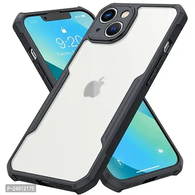 Imperium Apple iPhone 13 Shockproof Bumper Crystal Clear Back Cover | 360 Degree Protection TPU+PC | Camera Protection | Acrylic Transparent Back Cover for Apple iPhone 13 - Black.-thumb0