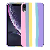 Imperium Ultra Slim Soft Silicon Anti-Slip Shockproof Protective Rainbow Pattern Cover for Apple iPhone XR (Pink)-thumb1