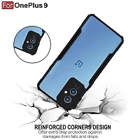 Imperium OnePlus 9 Shockproof Bumper Crystal Clear Back Cover | 360 Degree Protection TPU+PC | Camera Protection | Acrylic Transparent Back Cover for OnePlus 9 (Black)-thumb1