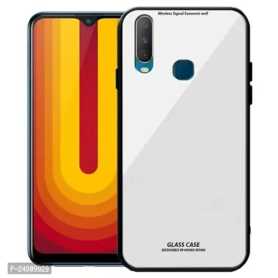 Imperium Toughened Glossy Hybrid Back Case for Vivo U10 (Tempered Glass Back Panel + TPU Frame) Compatible for Vivo U10 - White.