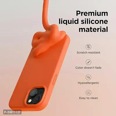 Imperium Silicone Back Case for Apple iPhone 15 |Liquid Silicone| Thin, Slim, Soft Rubber Gel Case | Raised Bezels for Extra Protection of Camera  Screen (Orange).-thumb2