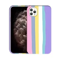 Imperium Ultra Slim Soft Silicon Anti-Slip Shockproof Protective Rainbow Pattern Cover for Apple iPhone 11 Pro Max (Pink)-thumb1