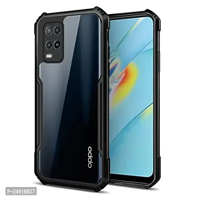 Imperium Oppo A54 Shockproof Bumper Crystal Clear Back Cover | 360 Degree Protection TPU+PC | Camera Protection | Acrylic Transparent Back Cover for Oppo A54 - Black.