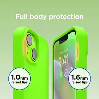 Imperium Silicone Back Case for Apple iPhone 13 |Liquid Silicone| Thin, Slim, Soft Rubber Gel Case | Raised Bezels for Extra Protection of Camera  Screen (Neon Green).-thumb3