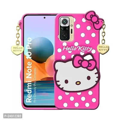 Imperium 3D Hello Kitty Soft Rubber-Silicon Back Cover for Redmi Note 10 Pro