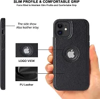 Imperium Leatherette Back Case for Apple iPhone 11 (with Logo Cut) Compatible for Apple iPhone 11 - Black-thumb1