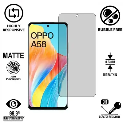 Imperium Frosted Matte Finish (Anti-Scratch) Tempered Glass Screen Protector for OPPO A58.-thumb2