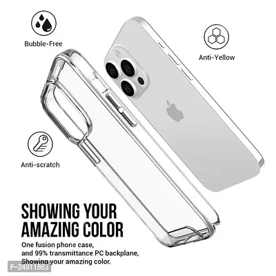 Imperium Back Cover for iPhone 15 Pro Max| Ultra Hybrid Clear Space Case | Hard Back  Soft Bumper | Raised Bezels for Extra Protection of Screen  Camera (Crystal Clear).-thumb3