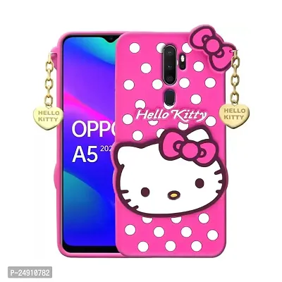 Imperium 3D Hello Kitty Soft Rubber-Silicon Back Cover for Oppo A5 2020 Edition