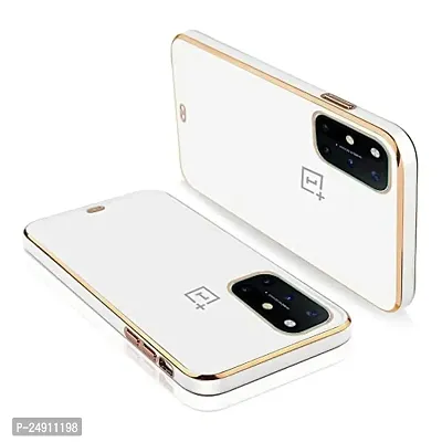 Imperium Chrome Plated Transparent Silicone Back Cover for OnePlus 8T (White).-thumb0