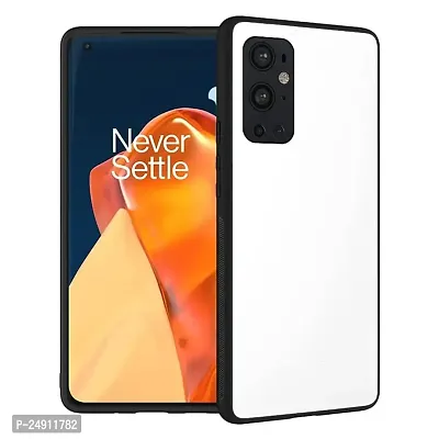 Imperium Toughened Glossy Hybrid Back Case for OnePlus 9 Pro (Tempered Glass Back Panel + TPU Frame) Compatible for OnePlus 9 Pro - White