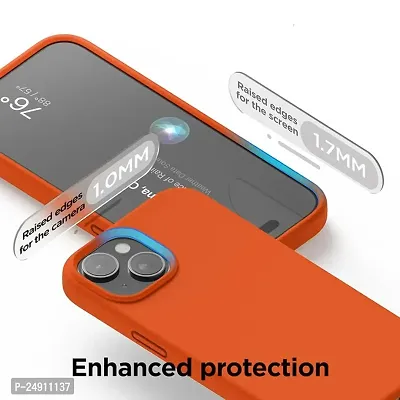 Imperium Silicone Back Case for Apple iPhone 15 |Liquid Silicone| Thin, Slim, Soft Rubber Gel Case | Raised Bezels for Extra Protection of Camera  Screen (Orange).-thumb4