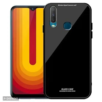 Imperium Toughened Glossy Hybrid Back Case for Vivo U10 (Tempered Glass Back Panel + TPU Frame) Compatible for Vivo U10 - Black.