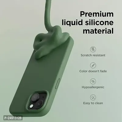 Imperium Silicone Back Case for Apple iPhone 15 Plus |Liquid Silicone| Thin, Slim, Soft Rubber Gel Case | Raised Bezels for Extra Protection of Camera  Screen (Dark Green).-thumb2