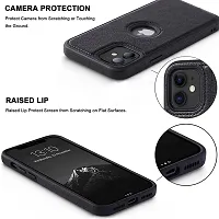 Imperium Leatherette Back Case for Apple iPhone 11 (with Logo Cut) Compatible for Apple iPhone 11 - Black-thumb3