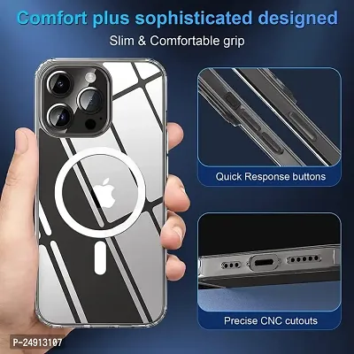 Imperium Clear [Wireless Charging Compatible], [Strong Magnet] [Non-Yellowing] [Military Grade Protection] Magnetic Slim Thin Bumper Phone Cover Compatible for Apple iPhone 14 Pro Max-thumb5