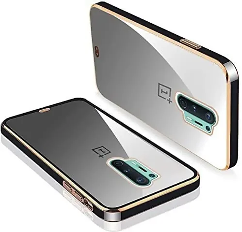 Imperium Chrome Plated Transparent Silicone Back Cover for OnePlus 8 Pro.