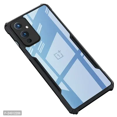 Imperium OnePlus 9 Shockproof Bumper Crystal Clear Back Cover | 360 Degree Protection TPU+PC | Camera Protection | Acrylic Transparent Back Cover for OnePlus 9 (Black)