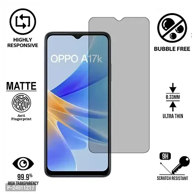 Imperium Frosted Matte Finish (Anti -Scratch) Tempered Glass Screen Protector for OPPO A17k-thumb2