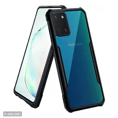 Imperium Shockproof Bumper Crystal Clear Back Cover | 360 Degree Protection TPU+PC | Camera Protection | Acrylic Transparent Back Cover for Samsung Galaxy Note 10 Lite- Black.-thumb0