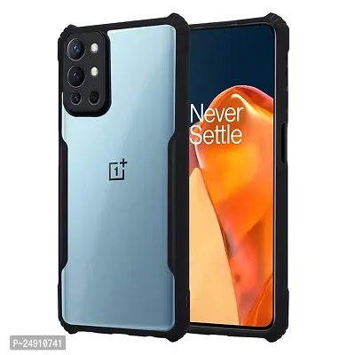 Imperium OnePlus 9R Shockproof Bumper Crystal Clear Back Cover | 360 Degree Protection TPU+PC | Camera Protection | Acrylic Transparent Back Cover for OnePlus 9R (Black)