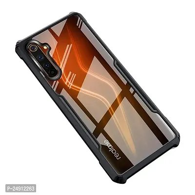 Imperium Realme 6 Pro Shockproof Bumper Crystal Clear Back Cover | 360 Degree Protection TPU+PC | Camera Protection | Acrylic Transparent Back Cover for Realme 6 Pro - Black.