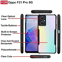 Imperium Oppo F21 Pro 5G Shockproof Bumper Crystal Clear Back Cover | 360 Degree Protection TPU+PC | Camera Protection | Acrylic Transparent Back Cover for Oppo F21 Pro 5G - Black.-thumb1