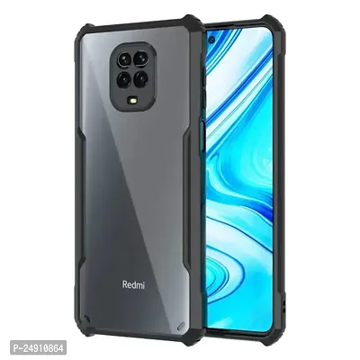 Imperium Redmi Note 9 Pro Max Shockproof Bumper Crystal Clear Back Cover | 360 Degree Protection TPU+PC | Camera Protection | Acrylic Transparent Back Cover for Redmi Note 9 Pro Max- Black.-thumb0