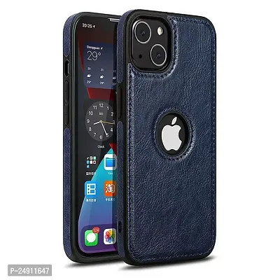 Imperium Leatherette Back Case for Apple iPhone 13 (with Logo Cut) Compatible for Apple iPhone 13 - Blue