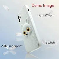 Imperium 3D Cat (Faux Leather Finish) Case Cover for OnePlus 9R (White)-thumb1