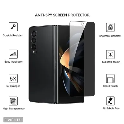 Imperium Anti-Spy, Anti-Peeping, Privacy Tempered Glass Screen Protector designed for Samsung Galaxy Fold 4 5G - Transaprent-thumb2