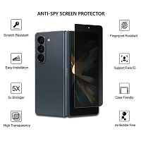 Imperium Anti-Spy, Anti-Peeping, Privacy Tempered Glass Screen Protector designed for Samsung Galaxy Fold 5 5G - Transaprent-thumb1