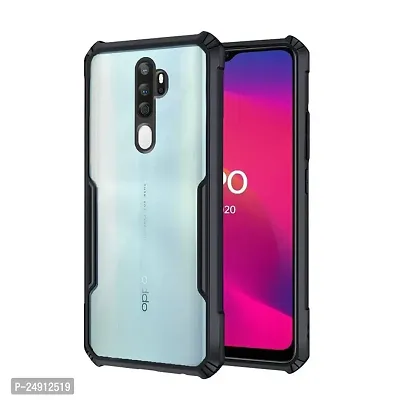 Imperium Oppo A9 2020 Shockproof Bumper Crystal Clear Back Cover | 360 Degree Protection TPU+PC | Camera Protection | Acrylic Transparent Back Cover for Oppo A9 2020 - Black.