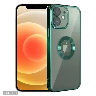 Imperium Clear Back Case for Apple iPhone 12 [Never Yellow] Luxury Electroplating Protective Slim Thin Cover with Camera Lens Protector Design Compatible for Apple iPhone 12 - Green.-thumb0