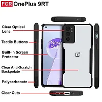 Imperium OnePlus 9RT Shockproof Bumper Crystal Clear Back Cover | 360 Degree Protection TPU+PC | Camera Protection | Acrylic Transparent Back Cover for OnePlus 9RT (Black)-thumb2