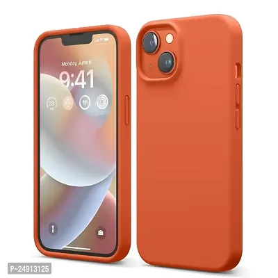 Imperium Silicone Back Case for Apple iPhone 13 |Liquid Silicone| Thin, Slim, Soft Rubber Gel Case | Raised Bezels for Extra Protection of Camera  Screen (Orange).