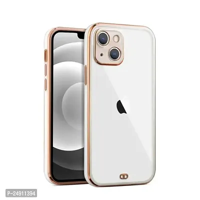 Imperium Chrome Plated Transparent Silicone Back Cover for Apple iPhone 13 (White).-thumb0
