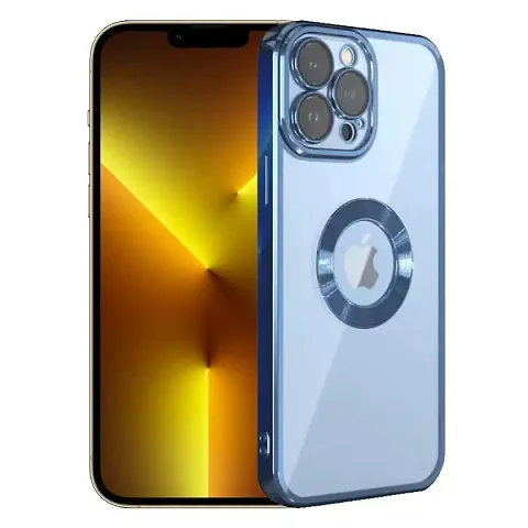 Imperium Clear Back Case for Apple iPhone 13 Pro Max [Never Yellow] Luxury Electroplating Protective Slim Thin Cover with Camera Lens Protector Design Compatible for Apple iPhone 13 Pro Max - Blue.