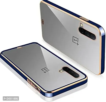 Imperium Chrome Plated Transparent Silicone Back Cover for OnePlus Nord CE 5G (Blue).-thumb0