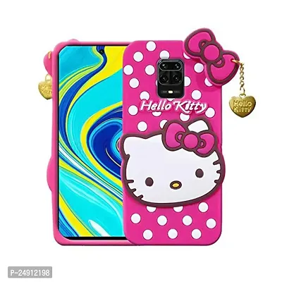 Imperium 3D Hello Kitty Soft Rubber-Silicon Back Cover for Redmi Note 9 Pro