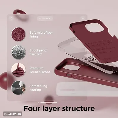 Imperium Silicone Back Case for Apple iPhone 15 |Liquid Silicone| Thin, Slim, Soft Rubber Gel Case | Raised Bezels for Extra Protection of Camera  Screen (Burgandy).-thumb3