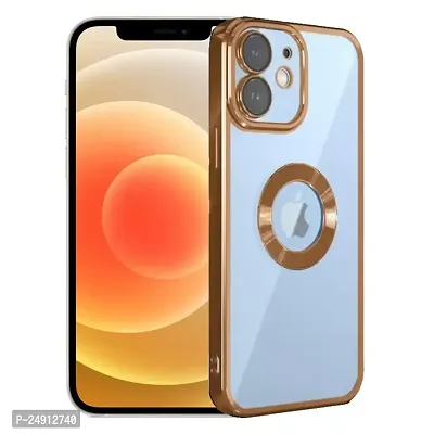 Imperium Clear Back Case for Apple iPhone 12 [Never Yellow] Luxury Electroplating Protective Slim Thin Cover with Camera Lens Protector Design Compatible for Apple iPhone 12 - Gold.-thumb0